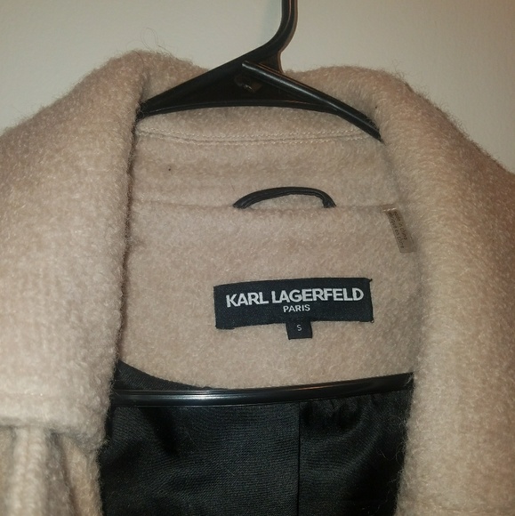 Karl Lagerfeld pink/nude wool winter coat - Picture 5 of 5